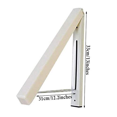 Nuluxi Abatible Percha Ropa Organizador Colgador de Ropa Abatible para Tendedero Perchero de Pared Plegable Abatible Aluminio Espacios Pequeños,Cuartos de Baño o Terraza (Beige,1Piezas)