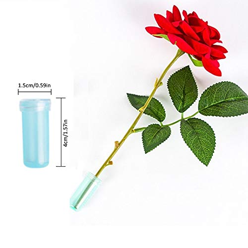 Nuluxi Flores Tubos de Agua de Plástico Transparentes Floristería Flor Contenedor De Agua Tubo De Flores Suministros Florales para Flores, Floristería, Arreglos Florales y Plantas Hidropónicas (4cm)