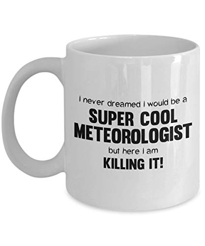 Nunca soñé que sería un meteorólogo súper genial, pero aquí estoy Ki-lling It Taza de café, blanca, 11 oz - Regalos únicos