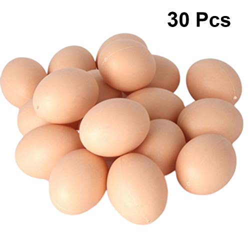 NUOBESTY Pollo Falso Huevos Huevo Realista Juguete Juguete Comida para niños - Pretenda Jugar Juego Comida - Faux Huevos Juguete, 30pcs