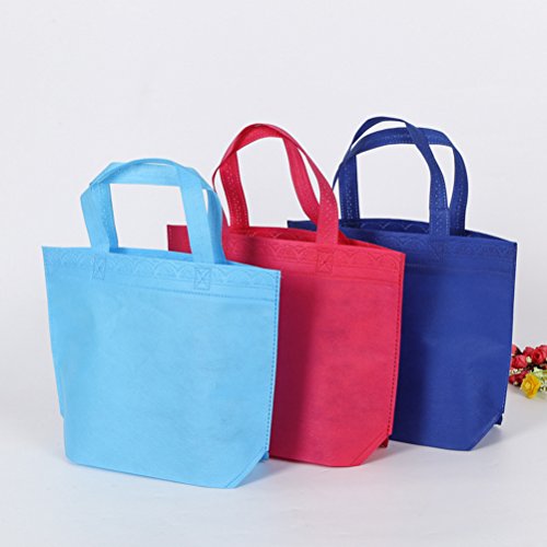 NUOLUX 24pcs bolsos reutilizables no tejidos que llevan la bolsa de asas del ultramarinos para el bolso del regalo del favor de partido de las compras - colores surtidos