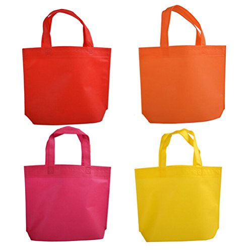 NUOLUX 24pcs bolsos reutilizables no tejidos que llevan la bolsa de asas del ultramarinos para el bolso del regalo del favor de partido de las compras - colores surtidos