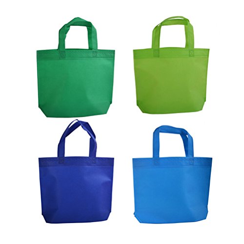 NUOLUX 24pcs bolsos reutilizables no tejidos que llevan la bolsa de asas del ultramarinos para el bolso del regalo del favor de partido de las compras - colores surtidos