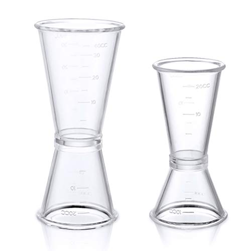 Nuoshen - Taza medidora espiritual, 10 ml, 20 ml, 20 ml, 40 ml, taza de medición, taza de doble clavija para bar, fiesta, coctelera de vino