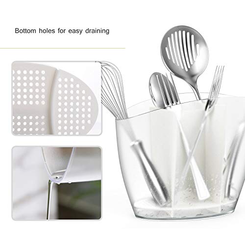 Nuovoware Utensilios de Cocina, Escurridor y Organizador de Cubiertos, Accesorios de Cocina con Malla Fina, Encimera de Cocina para Mesa de Comedor, Vajilla, Cucharas,Tenedores, Cuchillos - Blanco