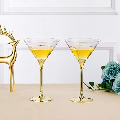 Nuptio Exquisitas Copas de Cóctel Martini Margarita Juego de 2 - Policarbonato, 7.8 Onzas, Copas de Vino para Cóctel Martini Margarita, Copas de Cóctel Martini para Centros de Mesa Fiestas Bar