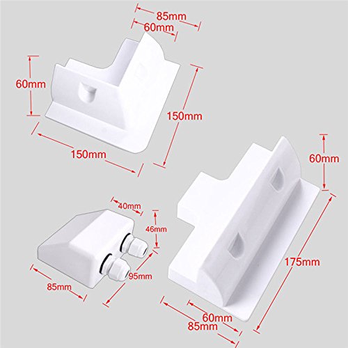 NUZAMAS Soportes para panel solar , 4 esquineros y 2 laterales, con doble conector para cables, perfectos para caravanas y barcos, resistentes a los rayos UV, color blanco