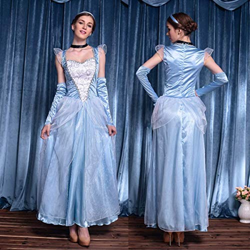 OBEEI Vestido de Princesa Elsa Cenicienta para Mujer Disfraz de Carnaval Fiesta Halloween Cosplay Navidad Traje Fancy Dress Up Costume Cenicienta S