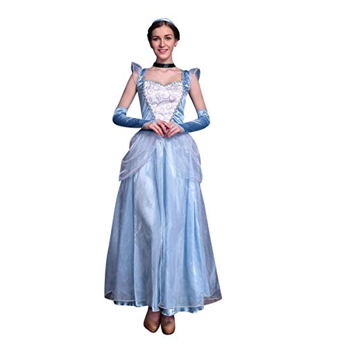 OBEEI Vestido de Princesa Elsa Cenicienta para Mujer Disfraz de Carnaval Fiesta Halloween Cosplay Navidad Traje Fancy Dress Up Costume Cenicienta S