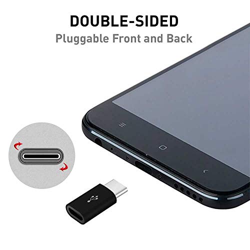 OcioDual Adaptador Micro USB 5 Pines Hembra a USB C Macho Carga y Datos para Samsung Galaxy S10/S9/S8 Xiaomi Redmi Note 7 Negro