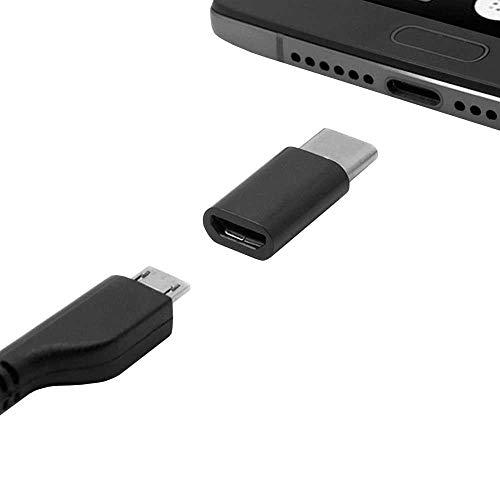 OcioDual Adaptador Micro USB 5 Pines Hembra a USB C Macho Carga y Datos para Samsung Galaxy S10/S9/S8 Xiaomi Redmi Note 7 Negro