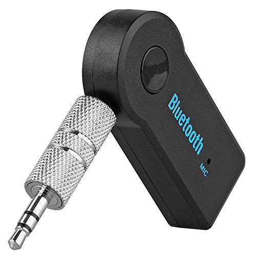 OcioDual Receptor de Audio Inalámbrico Bluetooth BT 3.0 Conector Aux Mini Jack 3.5mm Manos Libres Coche Batería Integrada Negro