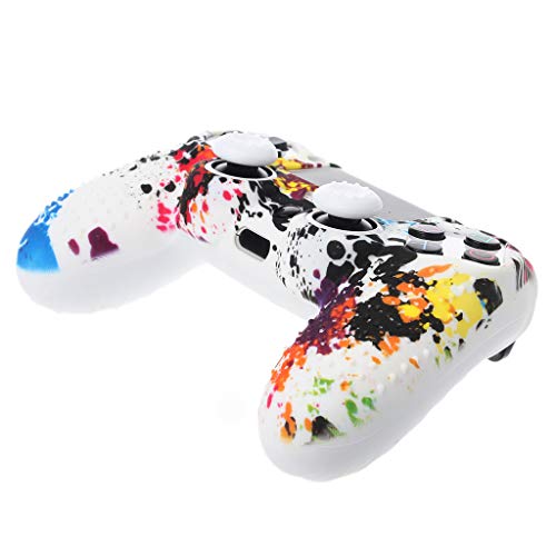 Ocobudbxw Funda Protectora Funda para Gamepad Funda analógica con Agarre para el Pulgar Tapa de Silicona Suave Piel de Silicona Impermeable Antideslizante para Playstation 4 Controlador PS4