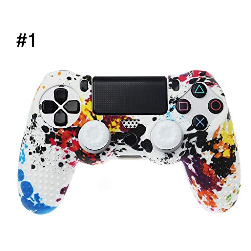 Ocobudbxw Funda Protectora Funda para Gamepad Funda analógica con Agarre para el Pulgar Tapa de Silicona Suave Piel de Silicona Impermeable Antideslizante para Playstation 4 Controlador PS4