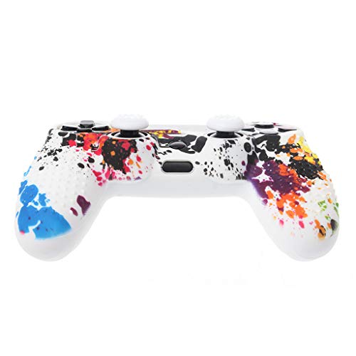 Ocobudbxw Funda Protectora Funda para Gamepad Funda analógica con Agarre para el Pulgar Tapa de Silicona Suave Piel de Silicona Impermeable Antideslizante para Playstation 4 Controlador PS4