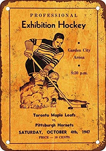 Odeletqweenry Tin Sign, Maple Leafs vs. Hornets Vintage Look Reproduction Metal Tin Sign - Señal de hierro (30,5 x 18", aluminio)