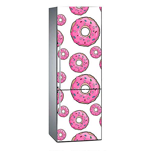 Oedim Vinilo para Frigorífico Donuts Rosas 185x60cm | Adhesivo Resistente y Económico | Pegatina Adhesiva Decorativa de Diseño Elegante