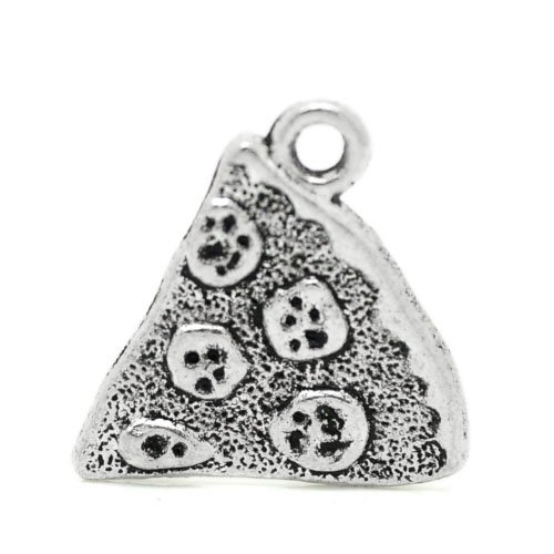 Oferta al por mayor: 20 paquetes de 8 x plata antigua tibetana 20mm Pizza Charm/colgante W20-ZX04290 (cuentas encantadoras)