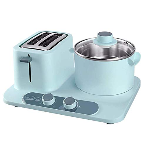 OhLt-j Dos Slice Toaster, 2 en 1 huevo vapor y 2 Slice Toaster múltiples funciones Kitchen Aid inteligente Mini Tostadora tortilla Sartén Sartén eléctrico de fideos que cocina la tostada de pan (rosa)