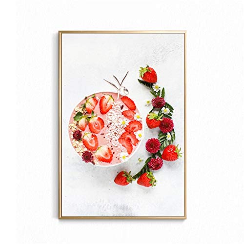 oioiu Póster de Comida Cuadro de Pintura de Lienzo Decorativo nórdico para decoración de Cocina impresión de Frutas Arte de Pared Vegetal Arte de Pared sin Marco