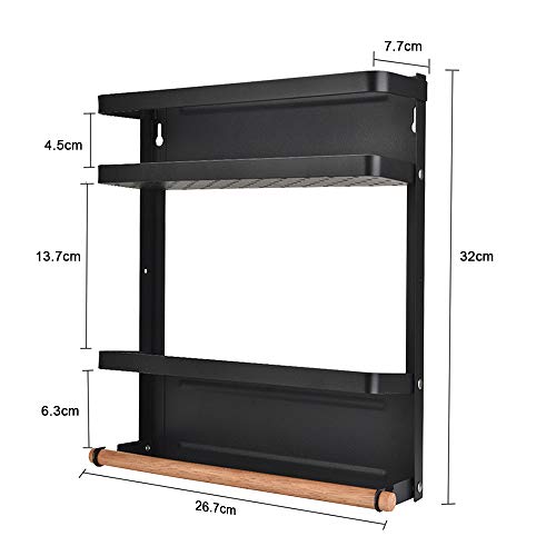 OIZEN Estante de Almacenamiento para Pared, Especiero Magnético, para Frigoríficos y Superficies de Metal, Spice Rack, Montaje en Pared.