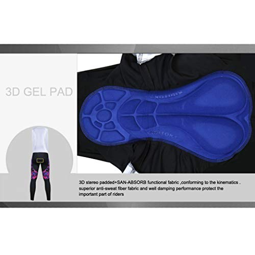 OLEEKA Pantalones Babero de Ciclismo a Prueba de Golpes con Gel 3D Acolchado Coolmax para MTB Pantalones de Bicicleta Racing Medias de Bicicleta Legging Pantalón de Lycra