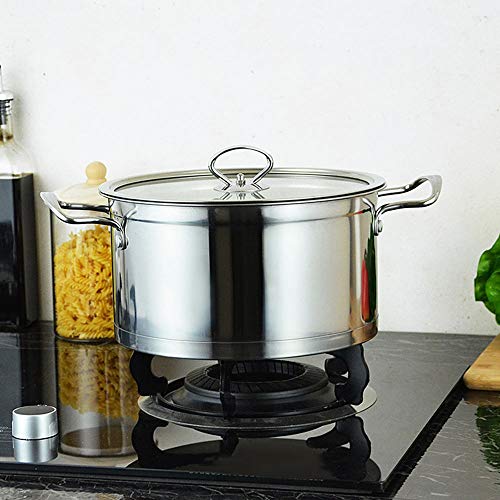 Olla con tapa de acero inoxidable de 14 cm, 6 L, antiadherente, para cocina de cocina de gas, cocina Parte inferior fina.