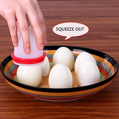 OMZGXGOD Recipiente para cocer Huevos, Cocedor Huevos, Antiadherente Pasado por Agua y Cocido, huevera de Gel de sílice de Calidad alimentaria, Llevar a ebullición los Huevos sin la Carcasa （6 Pcs）