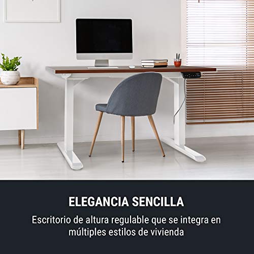 Oneconcept Multidesk Escritorio Regulable en Altura - Escritorio de pie y Sentado, Bastidor de Mesa, Mando eléctrico, Regulable en Altura: 62-128 cm, Regulable en Anchura: 110-170 cm, Blanco