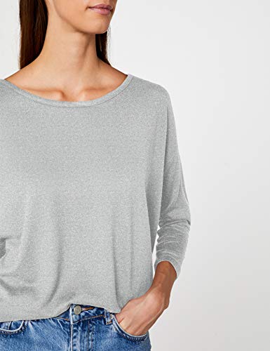 ONLY onlELCOS 4/5 SOLID TOP JRS NOOS, Camisa Manga Larga Mujer, Gris (Light Grey Melange), 36 (Talla del fabricante: Small)