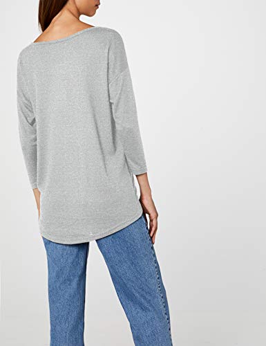 ONLY onlELCOS 4/5 SOLID TOP JRS NOOS, Camisa Manga Larga Mujer, Gris (Light Grey Melange), 36 (Talla del fabricante: Small)