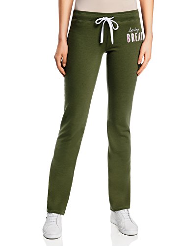 oodji Ultra Mujer Pantalones de Punto con Cordones, Verde, ES 36 / XS