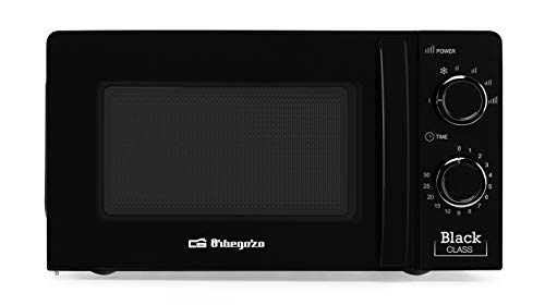 Orbegozo MI 2117 - Microondas con 20 litros de capacidad, 6 niveles de funcionamiento, temporizador hasta 30 minutos, 700 W de potencia, negro