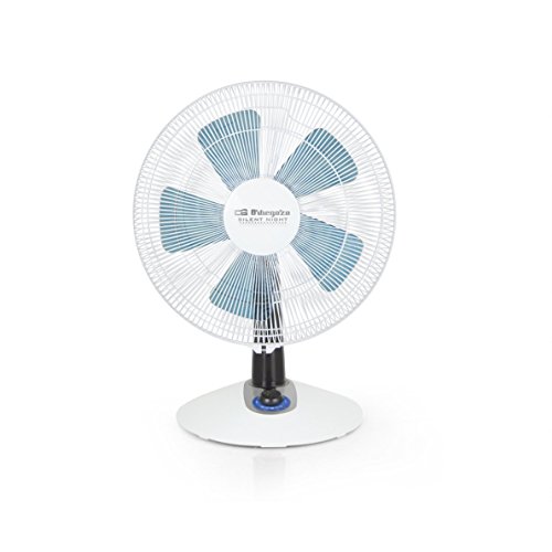 Orbegozo TF 0148 - Ventilador de sobremesa silent night, 4 velocidades, función turbo, 60 W, color blanco