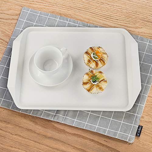 Ordate Bandeja para Servir de Plástico, Rectangular, Blanca, 1 Paquete