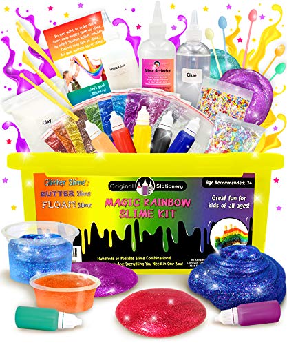 Original Stationery Kit de Slime - Implementos para hacer Slime de Cristal, Alien, Flexible, Brillante, Slime de Unicornio y más - Regalos para niñas y niños