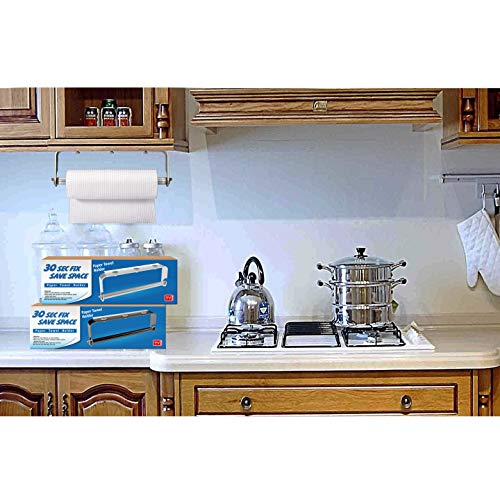 ORLESS Portarrollos de papel de cocina con soporte Adhesivo para Pared o Debajo del Armario, Sin Necesidad de taladrar Adecuado para Cocina y Baño Cromado