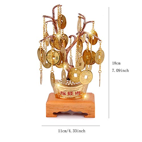 Ornamento de Escritorio Feng Shui chino Dinero de la moneda del árbol for la abundancia de la salud y financiero ganancias de equilibrio de Chakra regalo Lingotes Bonsai Estilo artesanías decoración