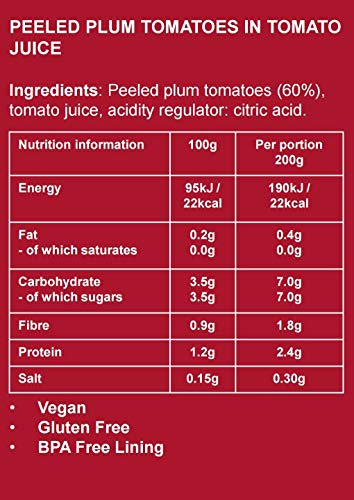 Ortoro - Tomates de pera pelados, 400 g (paquete de 12)