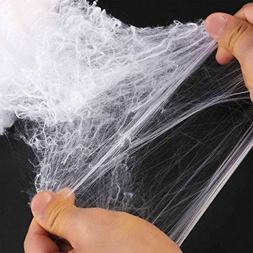 Osugin 300 g Halloween Spider Web Set, decoraciones incluyen resplandecientes de plástico araña insectos murciélago esqueleto plástico para decoración de Halloween (brillante luminoso)