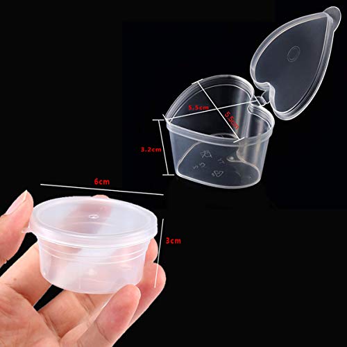 Osuter 60PCS Slime Containers, Plástico Contenedores de Limo a Prueba de Fugas Slime Storage Containers con Tapa para Pegamento Agua Cosmética Plastilina