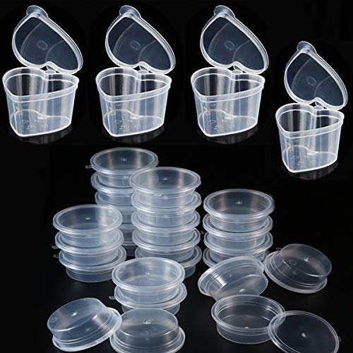 Osuter 60PCS Slime Containers, Plástico Contenedores de Limo a Prueba de Fugas Slime Storage Containers con Tapa para Pegamento Agua Cosmética Plastilina