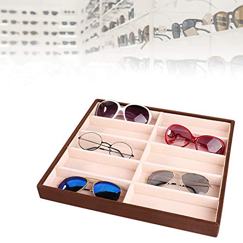 Oumij Caja de Almacenamiento de Gafas de Sol 10 Rejillas Sunglass Box Modern Glasses Organizer Cajas de Almacenamiento de Pantalla de Anteojos Glasses Collect Vitrina