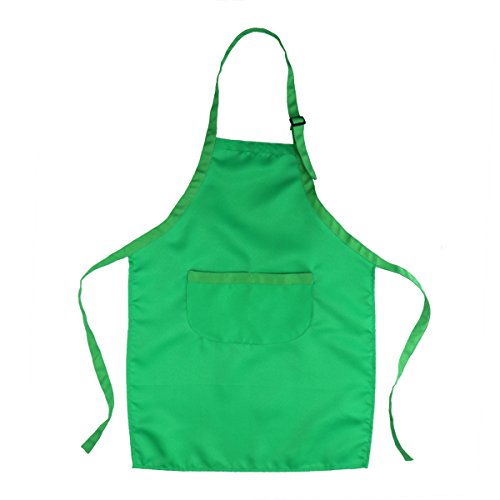 OUNONA Juego de chef para niños Kids Delantal Sombrero y manga de cocina Juego de chef para niños para cocinar pintura o decoración para hornear (verde)