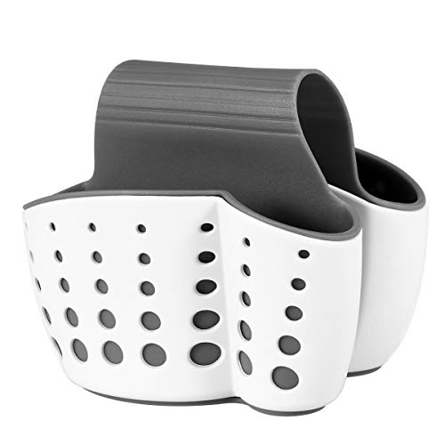 OUNONA Organizador de Fregadero Cocina Baño Cesto Porta Esponja Jabonera (Blanco)