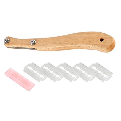 Ourine Fabricación de Masa Maquinilla de Afeitar Mango de Madera Utensilios para Hornear Cortadores de Pan Cortador Herramienta de Corte para Bricolaje Masa para Hornear Cocina