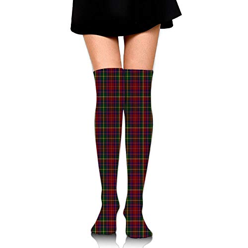 ouyjian Knee High Socks Scottish Tartan Plaid Women's Work Athletic Over Thigh High Long Stockings