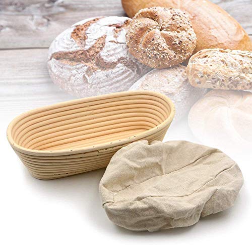 Ovalada Pan Banneton Corrección Cesta Cestas De Masa Fermentada Brotform De Corrección De La Cesta Conjunto Banaton Toalla Para Hornear Oval De Corrección Para Hacer Pan De Masa Fermentada De Arranque