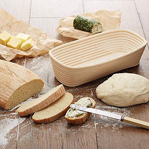 Ovalada Pan Banneton Corrección Cesta Cestas De Masa Fermentada Brotform De Corrección De La Cesta Conjunto Banaton Toalla Para Hornear Oval De Corrección Para Hacer Pan De Masa Fermentada De Arranque