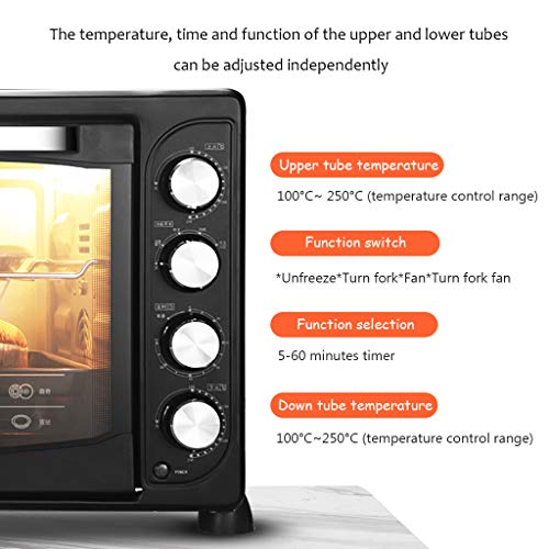 Oven WRJ@ Horno eléctrico de sobremesa, 2000W, 45 litros,4 Modos, Temperatura hasta 250ºC